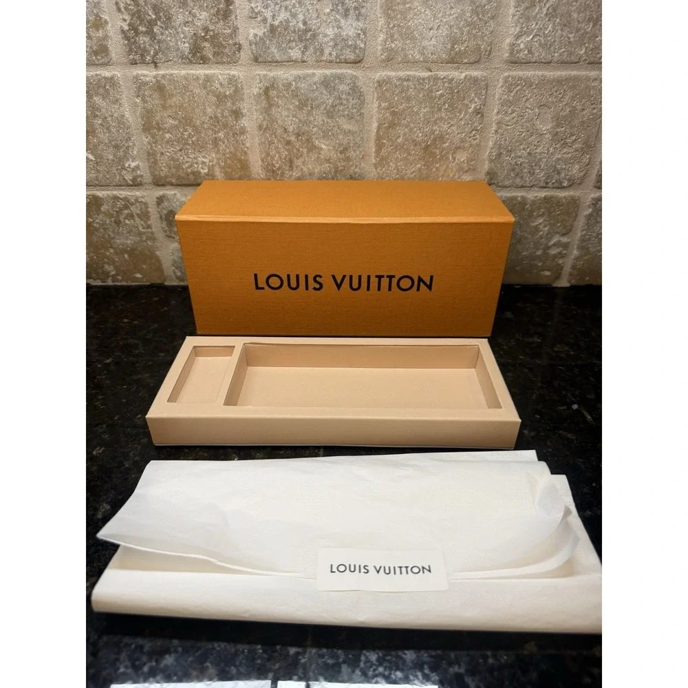 LOUIS VUITTON Authentic Gift Storage Box 11x5x4 & Tissue Paper LV‎ Magnetic